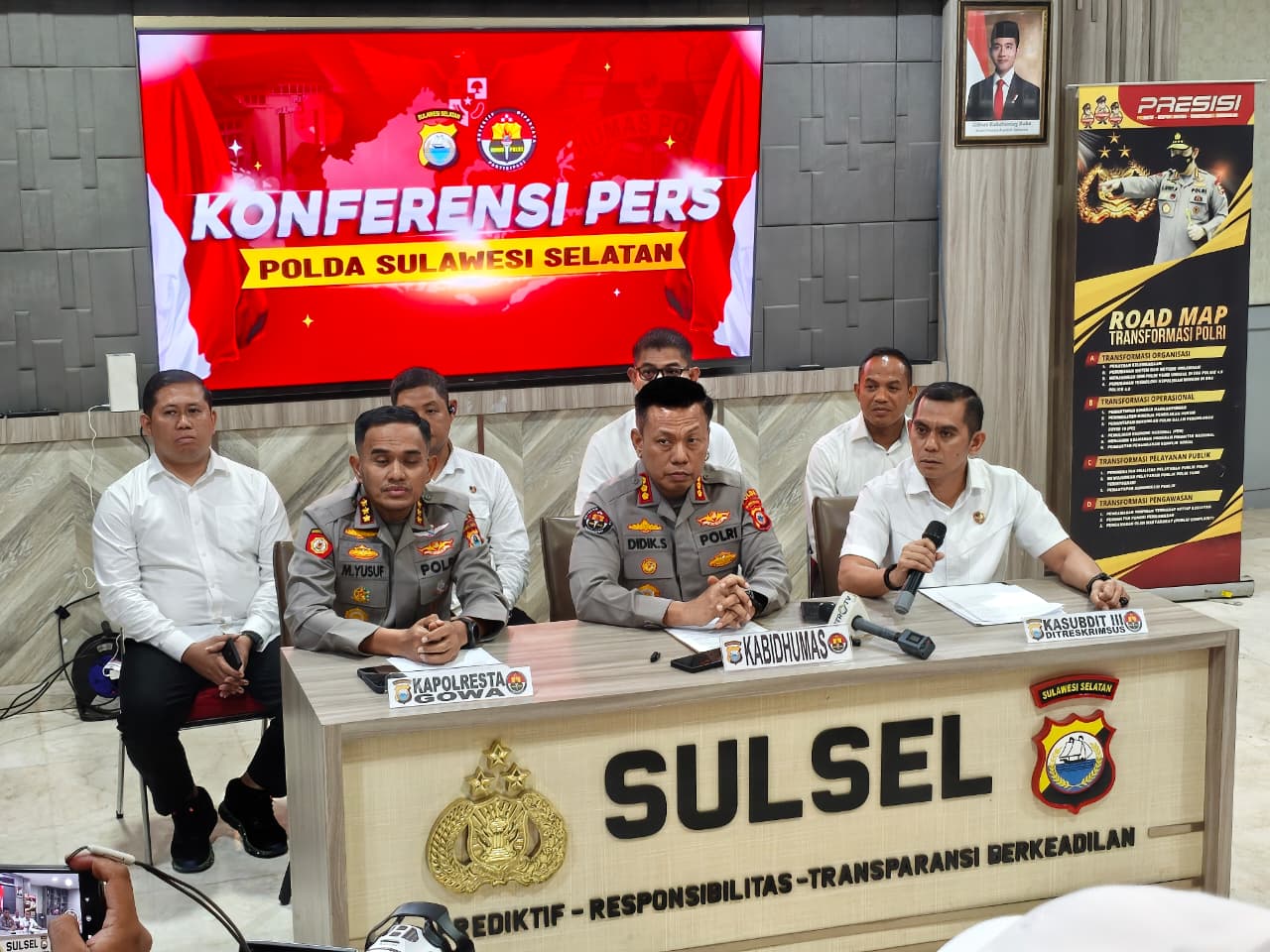 Kapolresta Gowa Dampingi Polda Sulsel Beberkan Perkembangan Kasus Dugaan Korupsi dan TPPU Perizinan