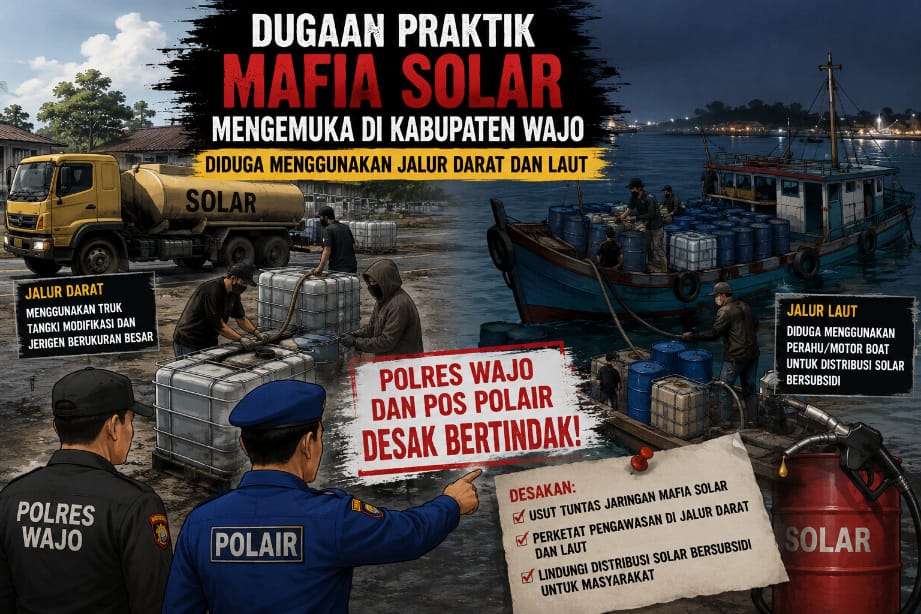 Mafia Solar Mengemuka di Wajo, Manfaatkan Jalur Darat dan Laut. Polres dan Pos Polair Wajo Didesak Bertindak.