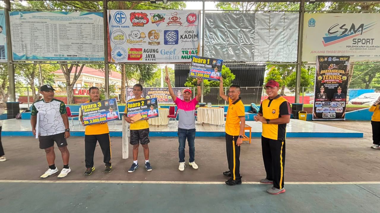 BupAAS Gelontorkan Rp18 Juta untuk Juara Turnamen Tenis Bhayangkara, Bukti Dukungan bagi Atlet Bone